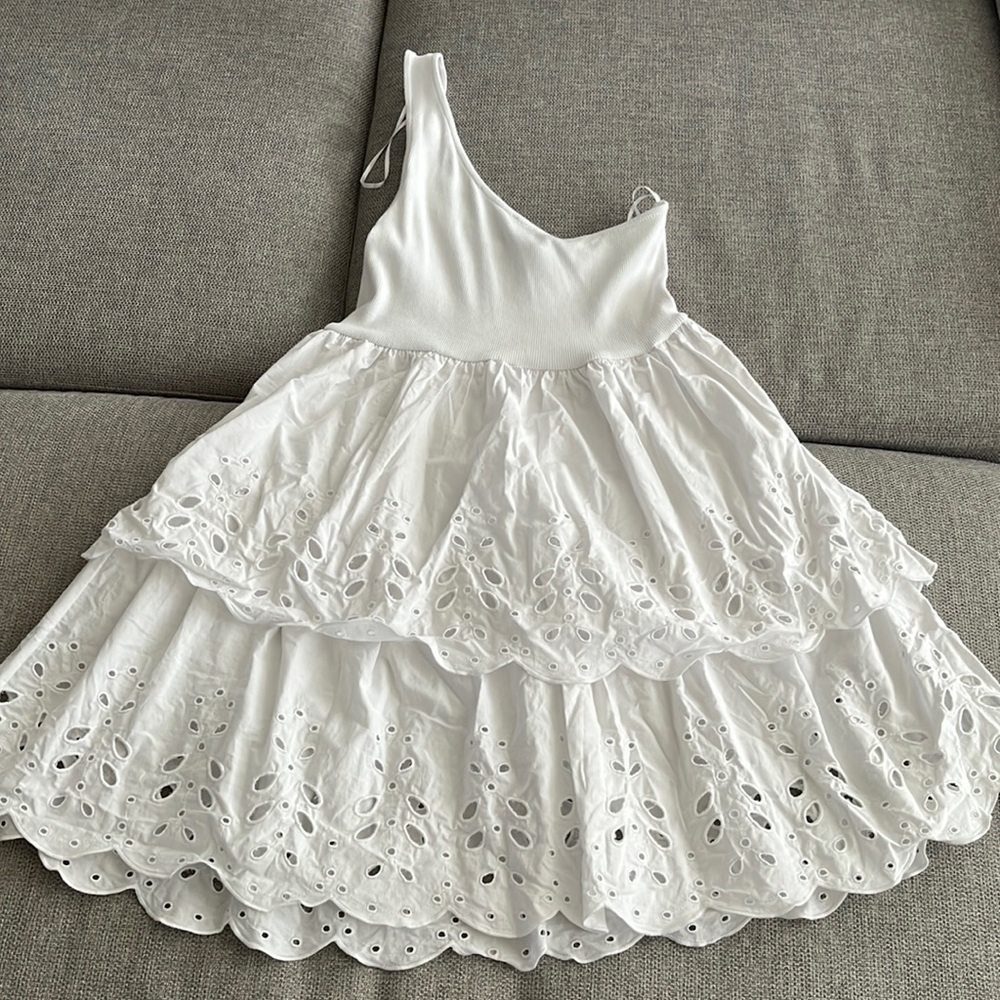 White Zara half shoulder dress